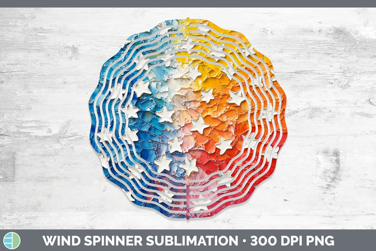 BS04 Thick Paint Stars Wind Spinner Sublimation Spinner Desi