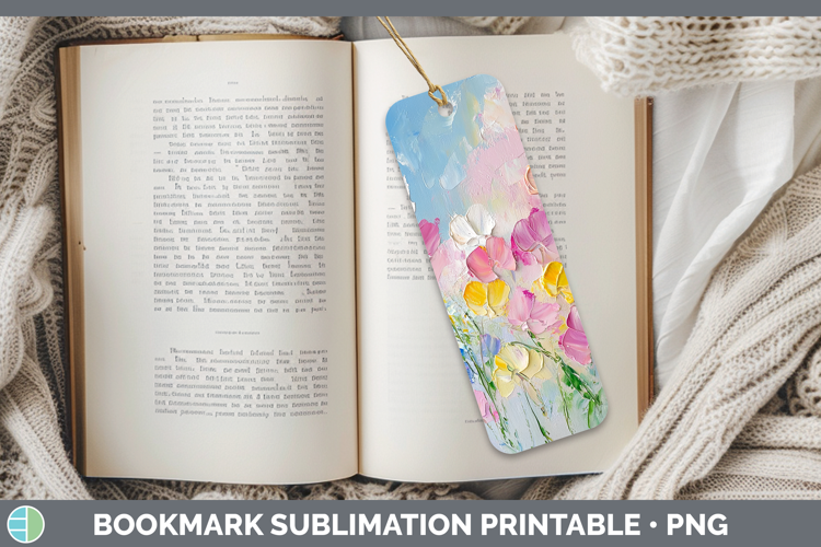 BS04 Thick Paint Sweet Pea Bookmark Sublimation Printable De