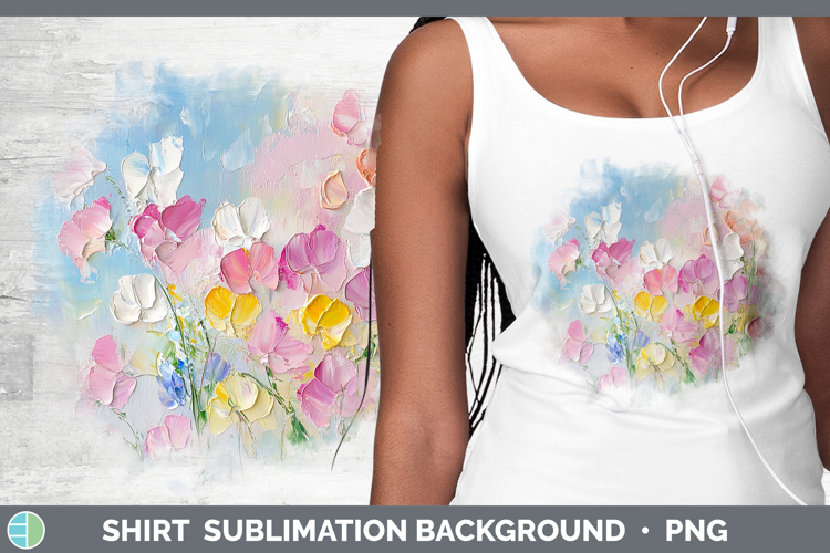BS04 Thick Paint Sweet Pea Shirt Sublimation Sublimation Bac