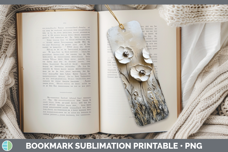 BS04 Thick Paint Wild Flowers Bookmark Sublimation Printable
