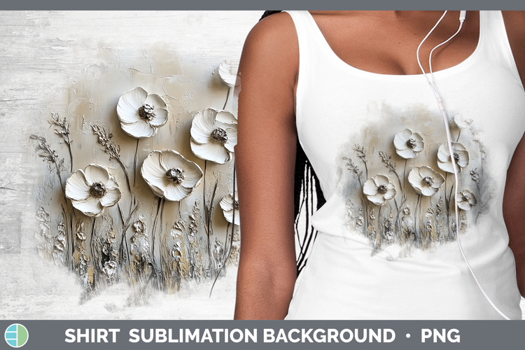 BS04 Thick Paint Wild Flowers Shirt Sublimation Sublimation