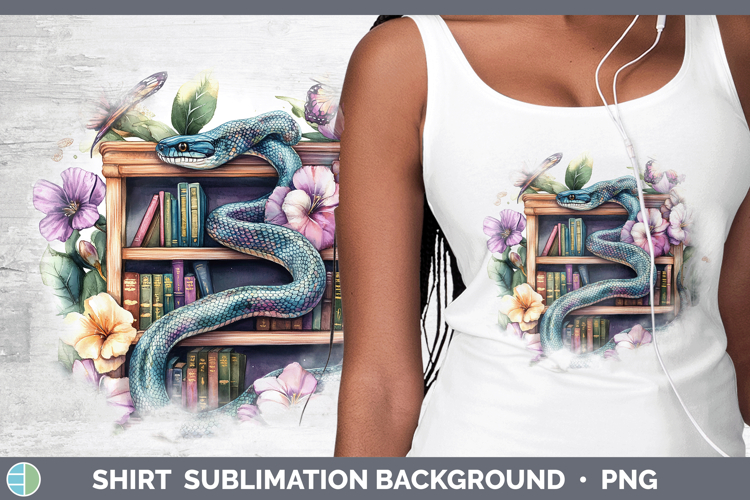 BS05 Bookshelf Snake Shirt Sublimation Background Designs