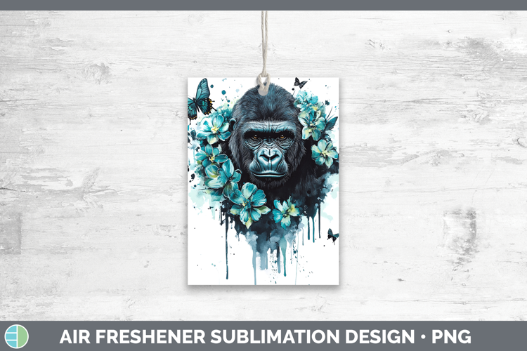 BS05 Teal Drips Gorilla Air Freshener Sublimation Car Freshe