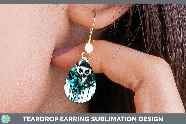 GorgeousBS05 Teal Drips Teardrop Earrings design.