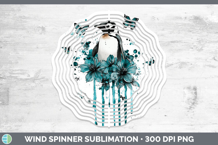 GorgeousBS05 Teal Drips Wind Spinner design.