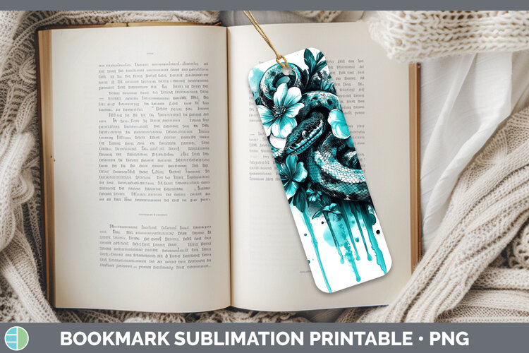 GorgeousBS05 Teal Drips Bookmark design.