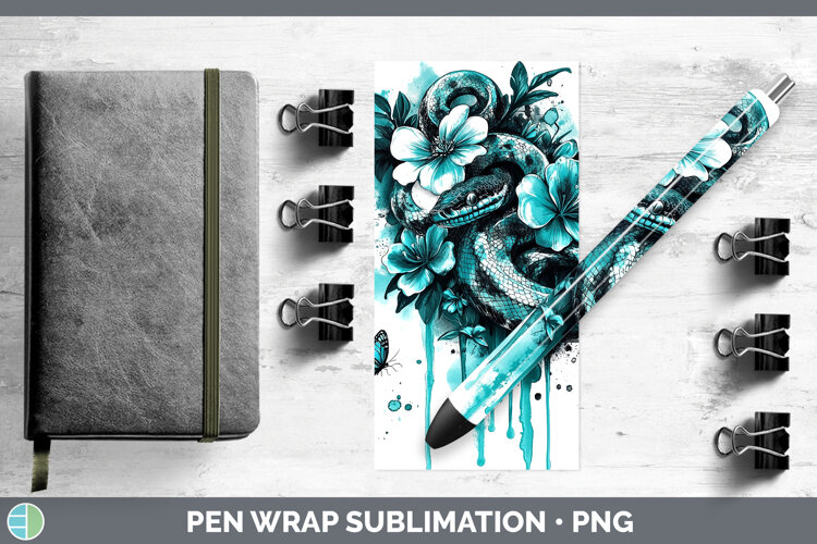GorgeousBS05 Teal Drips Pen Wrap design.