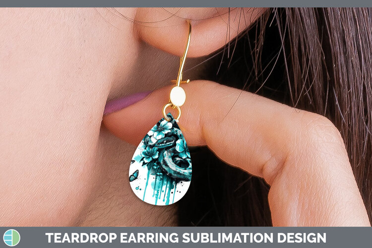 GorgeousBS05 Teal Drips Teardrop Earrings design.