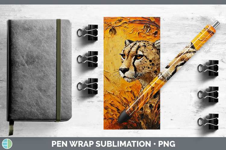 BS05 Thick Paint Cheetah Pen Wrap Sublimation Pen Designs
