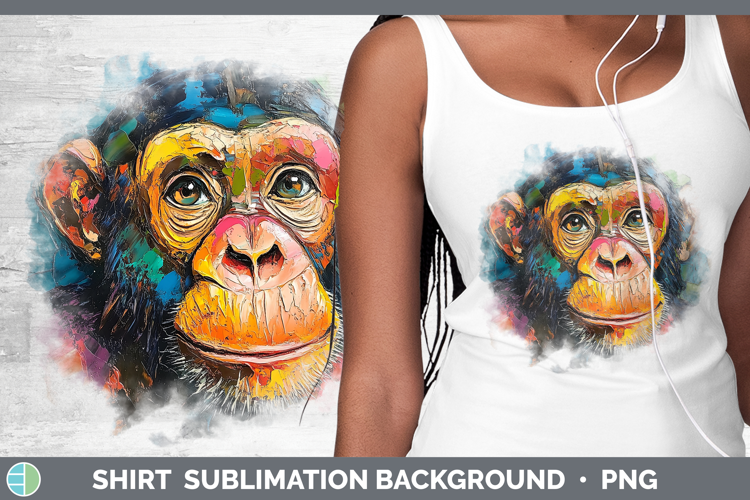 BS05 Thick Paint Chimpanzee Shirt Sublimation Sublimation Ba