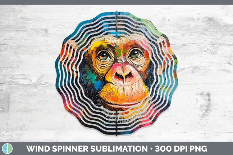 BS05 Thick Paint Chimpanzee Wind Spinner Sublimation Spinner