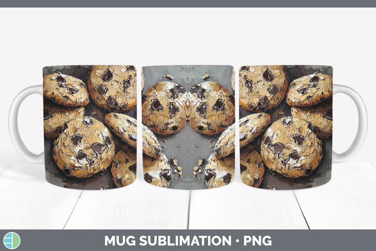 BS05 Thick Paint Cookies Mug Wrap Sublimation Coffee Cup Des