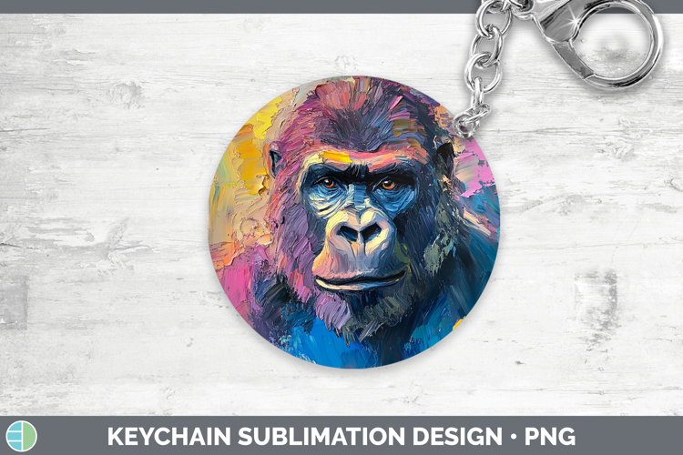 BS05 Thick Paint Gorilla Keychain Sublimation Keyring Design
