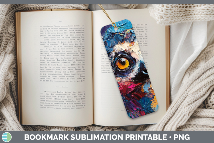 BS05 Thick Paint Lemur Bookmark Sublimation Printable Design