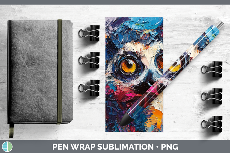 BS05 Thick Paint Lemur Pen Wrap Sublimation Pen Designs