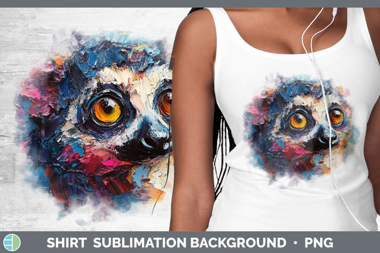 BS05 Thick Paint Lemur Shirt Sublimation Sublimation Backgro