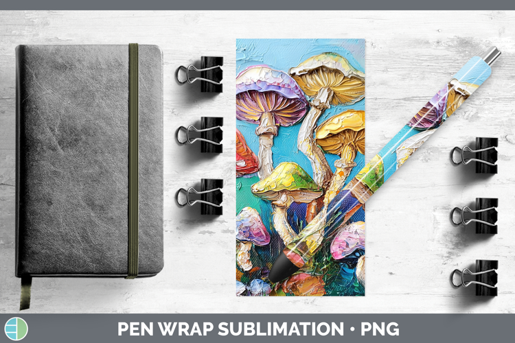 BS05 Thick Paint Mushroom Pen Wrap Sublimation Pen Designs