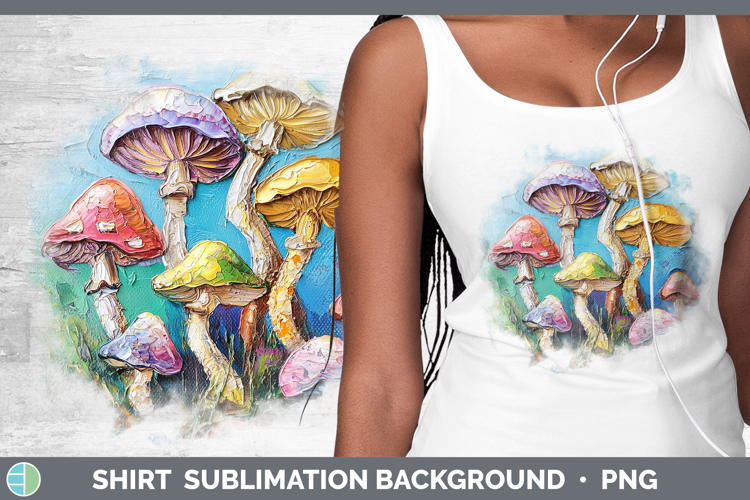 BS05 Thick Paint Mushroom Shirt Sublimation Sublimation Back