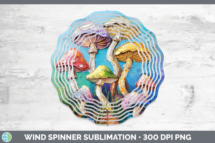 BS05 Thick Paint Mushroom Wind Spinner Sublimation Spinner D