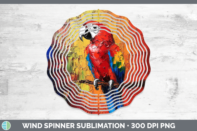 BS05 Thick Paint Parrot Wind Spinner Sublimation Spinner Des