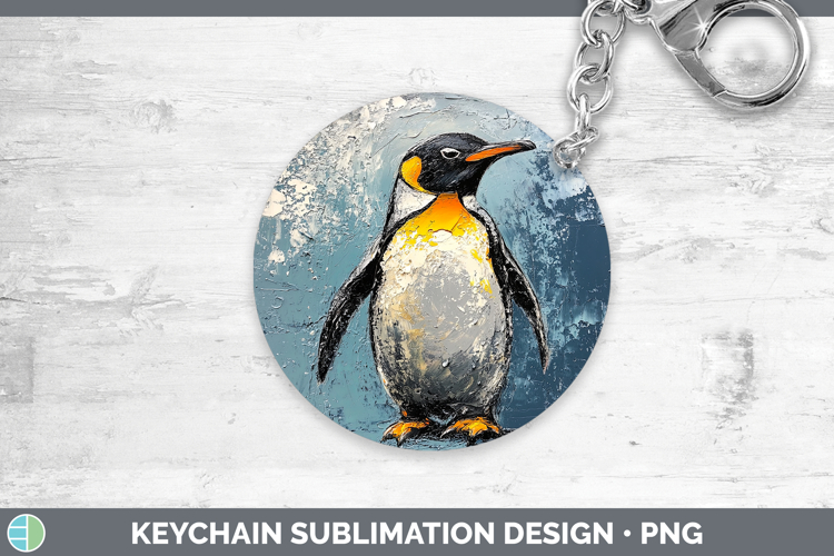 BS05 Thick Paint Penguin Keychain Sublimation Keyring Design