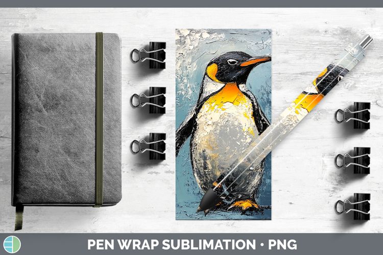 BS05 Thick Paint Penguin Pen Wrap Sublimation Pen Designs