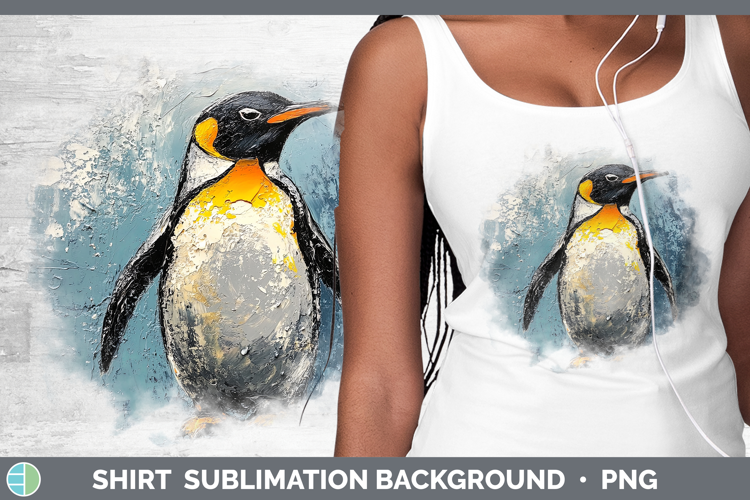 BS05 Thick Paint Penguin Shirt Sublimation Sublimation Backg