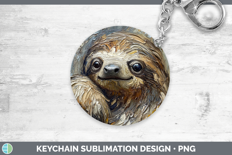 BS05 Thick Paint Sloth Keychain Sublimation Keyring Designs