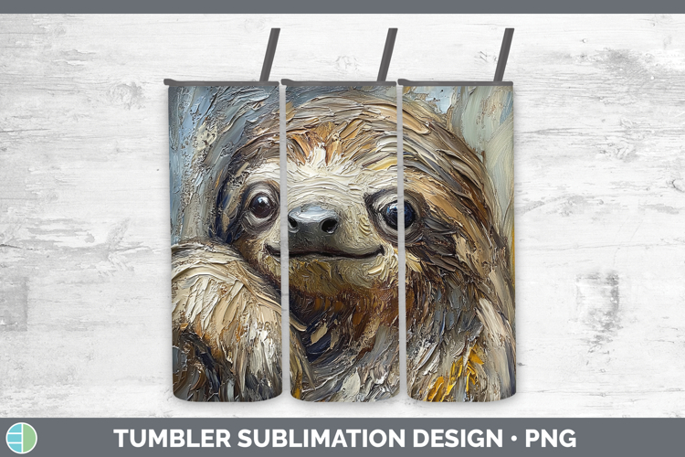 BS05 Thick Paint Sloth Tumbler Sublimation 20 oz Skinny Tumb