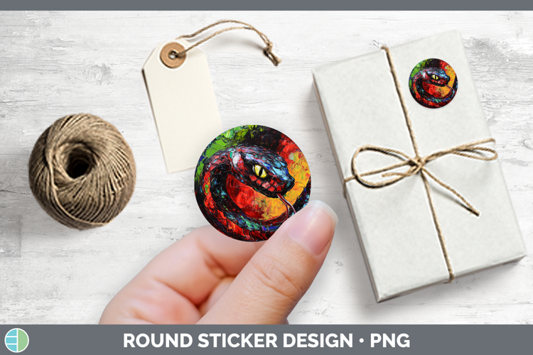 BS05 Thick Paint Snake Stickers | Round Labels Designs