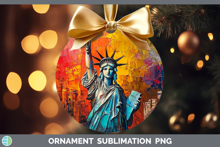 BS05 Thick Paint Statue of Liberty Ornament Sublimation Baub