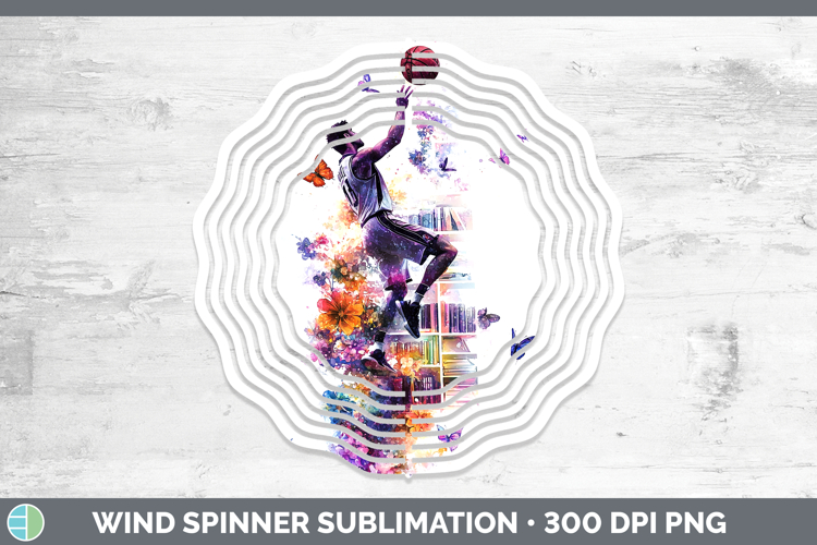 BS06 Bookshelf Basketball Wind Spinner Sublimation Spinner D