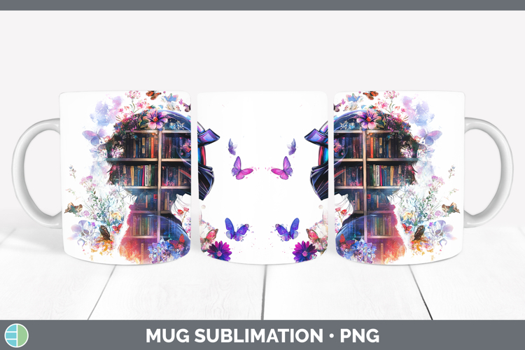 BS06 Bookshelf Female Race Car Driver Mug Wrap Sublimation C