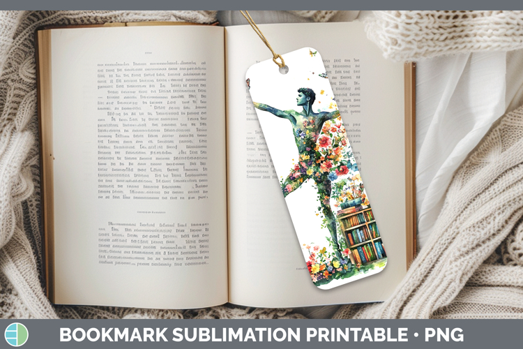 BS06 Bookshelf Male Ballet Bookmark Sublimation Printable De