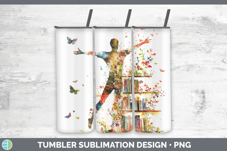 BS06 Bookshelf Male Gymnast Tumbler Sublimation 20 oz Skinny