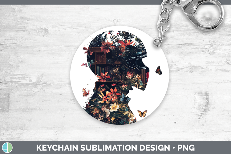 BS06 Bookshelf Male Race Car Driver Keychain Sublimation Key
