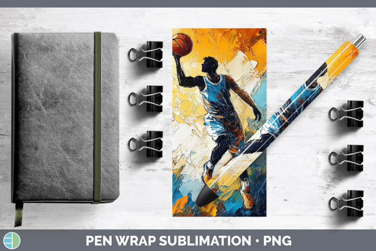 BS06 Thick Paint Basketball Pen Wrap Sublimation Pen Designs