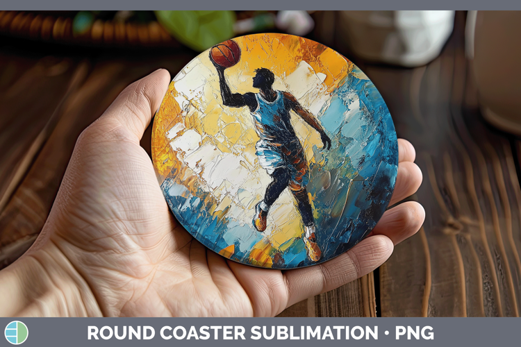 BS06 Thick Paint Basketball Round Coaster Sublimation Coaste