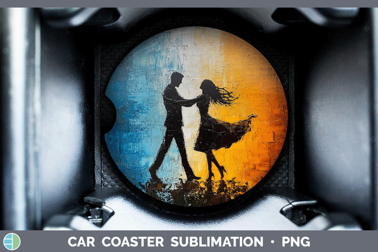 BS06 Thick Paint Dancing Couple Car Coaster Sublimation Des