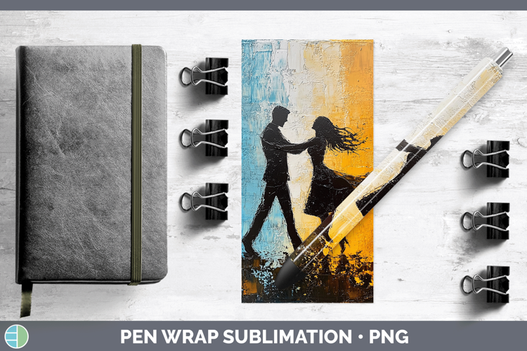 BS06 Thick Paint Dancing Couple Pen Wrap Sublimation Pen Des