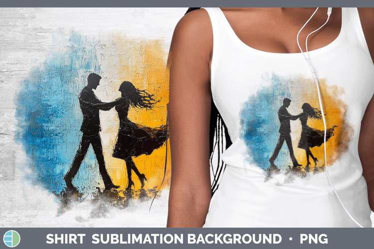 BS06 Thick Paint Dancing Couple Shirt Sublimation Sublimatio