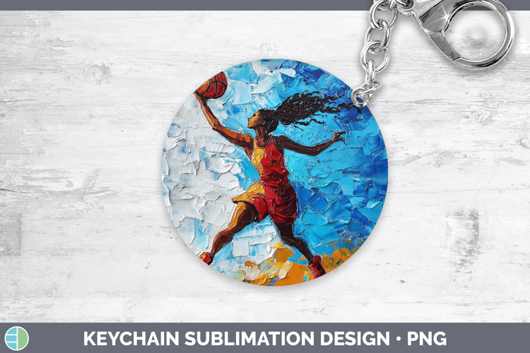 BS06 Thick Paint Female Basketball Keychain Sublimation Keyr