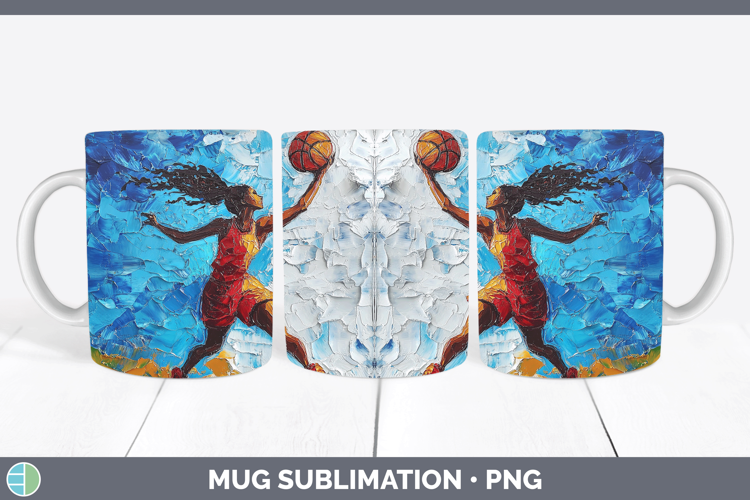 BS06 Thick Paint Female Basketball Mug Wrap Sublimation Coff