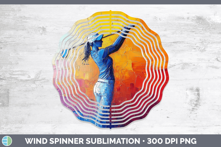 BS06 Thick Paint Female Golfer Wind Spinner Sublimation Spin