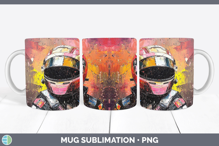 BS06 Thick Paint Female Race Car Driver Mug Wrap Sublimation