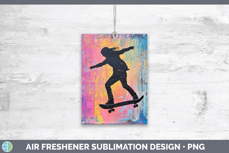 BS06 Thick Paint Female Skateboarder Air Freshener Sublimati