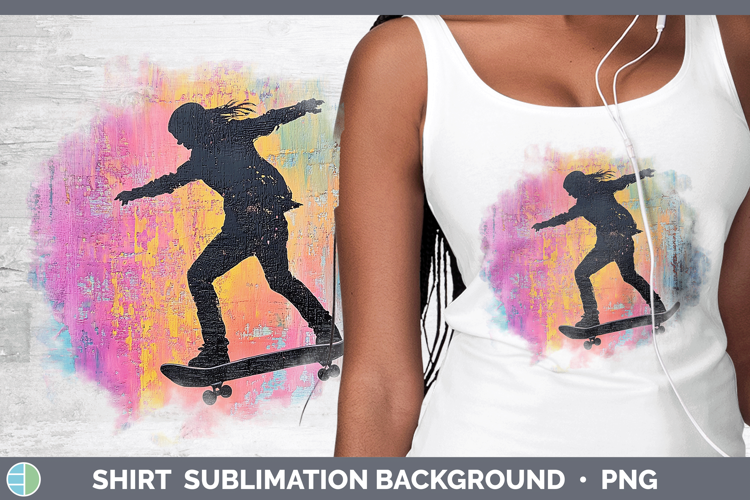 BS06 Thick Paint Female Skateboarder Shirt Sublimation Subli