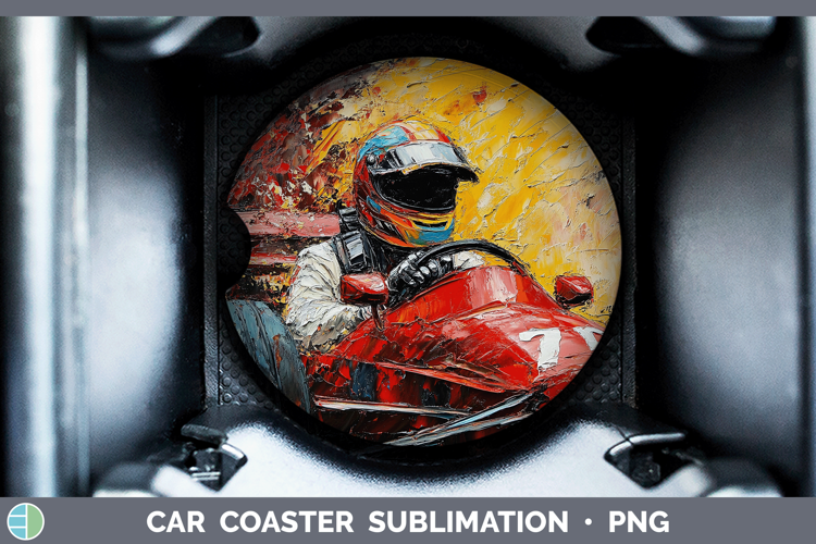 BS06 Thick Paint Male Race Car Driver Car Coaster Sublimatio