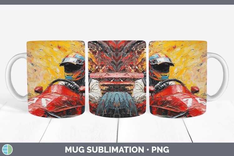 BS06 Thick Paint Male Race Car Driver Mug Wrap Sublimation C