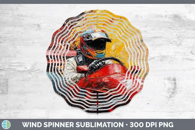 BS06 Thick Paint Male Race Car Driver Wind Spinner Sublimati